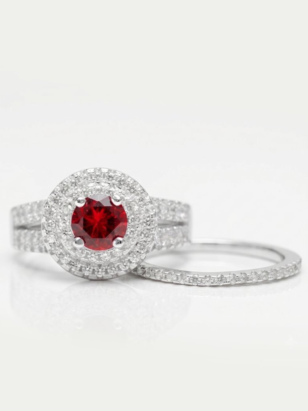 Red Ruby Gemstone ring set, size 7, 925 Sterling Silver Charmed Aroma Valentines